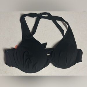 Shapermint Essentials Full Coverage‎ Halter Bikini Top Black Large NWT Vacation